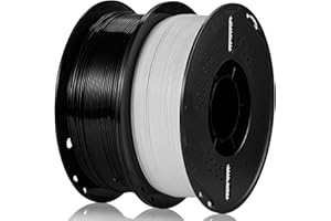 CLUHERTVY Filamento Pla 1,75mm,Impresora 3D Filamento, Resistente PLA de 1,0 kg para impresora FDM 3D, Precisión Dimensional +/- 0,02 mm, Buena Adherencia para Impresión 3D (Negro+ Blanco)