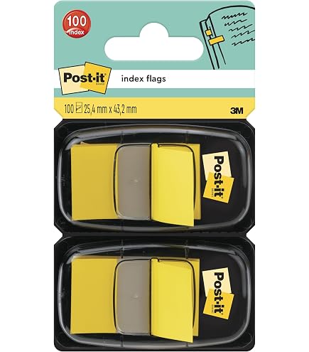 Post-it Index Marqueurs Adhésifs Couleurs Variées - Lot Avantageux 10 + 2 Distributeurs Gratuits, 50 Feuilles Par Distributeur