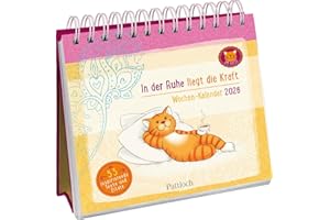 Wochenkalender 2026: Om-Katze: In der Ruhe liegt die Kraft: Tischkalender z. Aufstellen mit Wochenkalendarium & den beliebten Illustrationen der Om-Katze