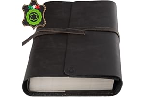 UNIKA KEEP IT CLOSER Diario Vintage de Cuero Reciclado Recargable, Cuaderno Personal de Notas de Viaje, Encuadernado Italiano con 320 páginas A5 en blanco, Color Marron Oscuro