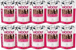 Snacks Naturales para Perros | Rollitos Masticables de Pato Sin Conservantes | Chuches para Perros Naturales | Premios Saludables | Dog Treats Woolf Ententwister | 100g