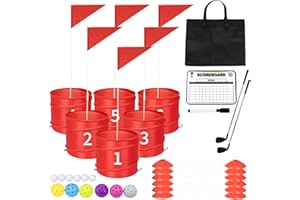 WODGOD 6 Holes-Outdoor Backyard Golf Game Set,Outdoor Yard Golf Chipping Game with 2 Clubs,Ball and Flag,Fun for All Crowd, Perfect for Beach,Park,Lawn and Camping