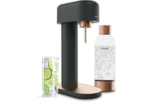 Mysoda Ruby 2 Sparkling Water Maker - Soda Streaming Machine Silent Carbonated Water Machine Robust Long-Lasting Aluminium Soda Maker 1L Water Bottle Without CO2 Cylinder - Black Copper Soda Machine