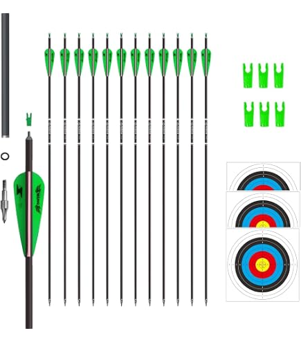 Toparchery 12er Carbonpfeile 30 Zoll – Spine 550, Abnehmbare Spitzen, TPU-Flügel, Verstellbare Nocke – Für Recurve & Compound (30-45 Lbs) Toparchery 12er Carbonpfeile 30 Zoll – Spine 550, Abnehmbare Spitzen, TPU-Flügel, Verstellbare Nocke – Für Recurve & Compound (30-45 Lbs)