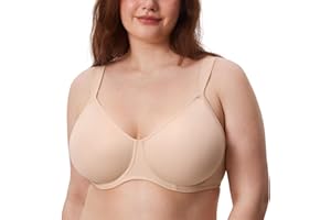 DELIMIRA Femme Soutien Gorge Minimiseur Grande Taille avec Armature Maintien Tasse Lisse