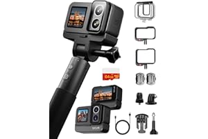 SJCAM SJ20 ULtra Night 4K Handheld Action Camera,8-hour battery life,30M Waterproof Underwater Camera,6-Axis Stabilisation,Sports Cam for snorkeling,diving,surfing,skiing,64GB card