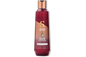 Sanctuary Spa Ruby Oud Olio doccia per pelle secca, senza oli minerali, cruelty free e vegano, 250 ml, confezione da 1