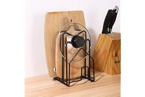 SOBEAU Supporto Per Coperchi Pentole,Porta Coperchi Pentole,Portacoperchi,Porta Coperchi Pentole Salvaspazio,Organizer Coperchi Pentole,Salva Spazio Per Cucina,Per riporre taglieri, coperchi di pentole