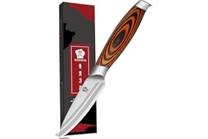 WILDMOK Cuchillo Pelador de 9 cm Cuchillo para Frutas y Verduras Cuchillo Pequeño de Cocina Acero Inoxidable con Mango Ergonómico de Acero Alemán y Hoja Afilada