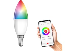 EMOS GoSmart - Smart Home RGB LED-Lampe Kerze mit App - E14 - dimmbar, mehrfarbig & Weißtöne - 470lm - sparsam, 4,8W (statt 40W Glühbirne) - 20 000 Stunden - ZigBee - Google Home und Alexa kompatibel