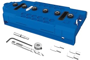 Kreg Gabarit pour taquets d'étagère Perçage Parfait des Trous pour taquets, Guides de perçage précis, système de 32 mm, Foret de 5 mm Inclus