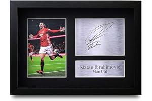 HWC Trading FR A4 Zlatan Ibrahimovic Cadeaux imprimés photo autographe signée pour les fans de football et les supporters - A4 Encadré