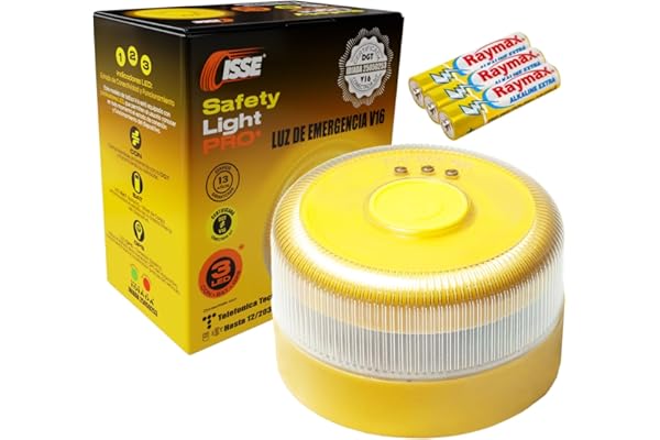ISSE SAFETY Baliza v16 Homologada DGT SIM y Datos Incluidos hasta 2038 - Luz Emergencia Coche Homologado DGT 3.0 - v16 Con Geolocalización Obligatoria Enero 2026 v16 Homologada DGT