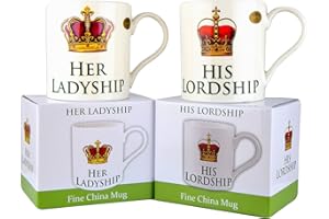 The Leonardo Collection His Lordship & Her Ladyship Fine China Set of 2 Mugs in Individual Gift Boxes