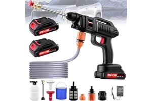 WZTO Cordless Pressure Washer, 21V 1500W Portable Pressure Washer, 60Bar/870 PSI High Power Washer Machine with 2 Nozzles, 2 Battery, 5m Hose Cordless Jet Washers/Pressure Washers for Car Floor Outdoor