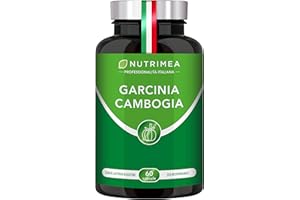 PLASTIMEA Garcinia Cambogia Nutrimea | 100% Naturale | Riduce l'Assorbimento degli Zuccheri | Aumenta il Senso di Sazietà | Controllo del Peso | 60 Capsule