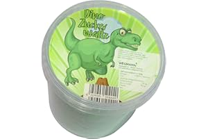 ‎WEGMANN XXL Zuckerwatte | grüne Dinozuckerwatte im Eimer | Mit leckerem Apfel Geschmack | Premium Qualität