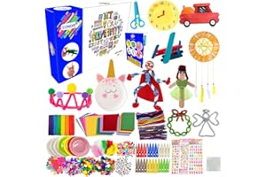 Condis Zestaw do majsterkowania dla dzieci "zrób to sam", akcesoria do majsterkowania, scrapbookingu, czyścik do fajek, pomponów, piór, pereł, ruchomych oczu, cekinów, artykułów do majsterkowania dla małych dzieci