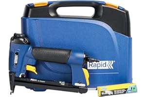 Rapid PS111 Graffatrice Pneumatica con Impugnatura Ergonomica per Graffette n. 140, Ricarica Rapida, Scarico dell'Aria Regolabile, Include Valigetta e 300 Graffette