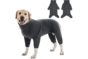 Axcimond Dog Fleece Coat Winter Warm Jacket Full Body Pajamas With Zipper Jumper Sweater for Small Medium Large Dogs Clothes Adjustable Onesie