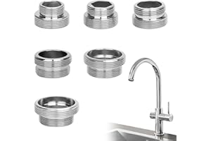 VLYX 6 PCS Faucet Adapter Kit, 16mm to 28mm Universal Size for Kitchen Sink, Garden Hose, Sprayers & Water Filters