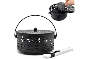 SWIRLCOLOR Räucherstäbchenhalter Mückenspirale Behälter klassisch Design Tragbar Metallisch Moskito Spulenhalter (Schwarz)