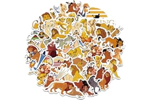 NEULEBEN Lot de 50 autocollants The King Lion - En vinyle imperméable - Pour skateboard, voiture, ordinateur portable, guitare, adolescents, enfants