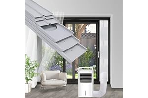 LINGKY Window Seal Plate for Mobile Air Conditioners, Adjustable Window Kit Plate for Exhaust Hose with Diameter 13/15 cm, for Vertical/Horizontal Sliding Windows (15 cm Hose, 43-229 cm)