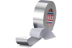 DPM TAPES Tesa 60672 taśma aluminiowa – metalowa taśma uszczelniająca do wysokich i niskich temperatur kanałów powietrznych, odporna na wodę, parę, gaz, wytrzymała, trwała naprawa (50 mm x 10 m)