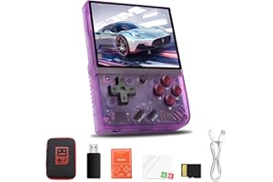 LIDOUYA Myoo Mini Plus Console Portatile Retrogaming, OS Linux con schermo IPS da 3.5 pollici, supporta Gamepad wireless e uscita HDTV, Emulatore Console, con 5500+ giochi classici, 64G, Trasparente Viola