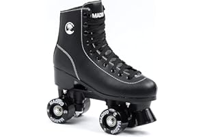 MADIVO Patins à roulettes classiques classiques pour femme - Roulement à billes ABEC-7 - Pour fille - Noir - Tailles 35, 36, 37, 38, 39, 40, 41
