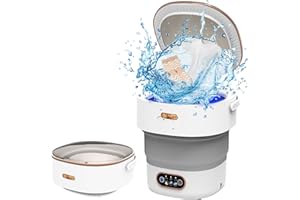 SULIAO Mobile Waschmaschinen, 18L 2.3kg Mini Waschmaschine mit Schleuder, Camping Waschmaschine Tiefenreinigung von Unterwäsche, Babykleidung, Socks, Kleine Waschmaschine für Wohnungen, Schlafsäle, Grau