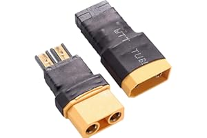 Lyeteung 2 Pièces Compatible avec Traxxas à XT90 Adaptateur, XT90 Mâle/Femelle à Compatible avec TRX Mâle/Femelle Adaptateur, pour Batterie LiPo RC