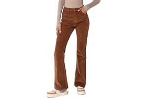 Nina Carter J221 Pantalon en velours côtelé stretch pour femme Taille haute Bootcut Vintage