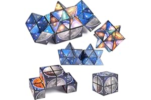 AUIRSHIKY Juego de cubos mágicos 2 en 1, diseño de cielo estrellado Infinity, 3D Transforming Cubes, Infinity Cube, cubo mágico para niños de 6 a 12 años