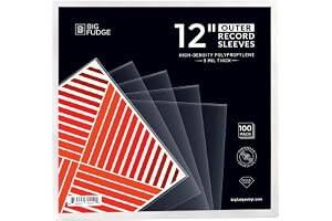 BIG FUDGE Exterior Vinyl Pockets - 30 cm x 100 pcs - Transparent Plastic Bag for 33 Turn Vinyl Record - Durable & Wrinkle Free - Thickness 3 Mil, 30 x 30 cm
