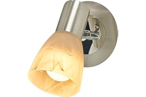 ‎ELC EUROPEAN LIGHTING CIRCLE ELC Spot Wandlampe, Deckenlampe Glas, Deckenstrahler drehbar und schwenkbar, Wandstrahler 1x E14, ohne Leuchtmittel, Wandspot, Deckenspot, Strahler
