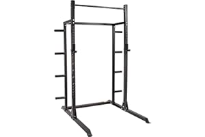 GYM MASTER GM2 Half Power Rack Squat Cage with Optional Weight Storage and Spotters