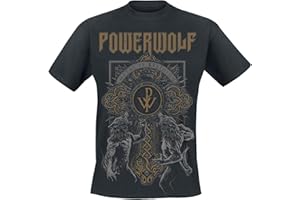 Powerwolf Wolf Cross Männer T-Shirt schwarz L 100% Baumwolle Band-Merch, Bands