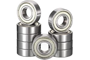 HiPicco 6200ZZ Deep Groove Ball Bearings, ID 10mm x OD 30mm x Width 9mm Double Metal Shielded Ball Bearing Chrome Steel Z2 Lever 10pcs