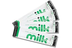 30 x Lakeland Dairies Milk In A Stick - UHT Semi Skimmed Milk Sachets - 10ml Each. Ideal for Travel, Camping, Work, Hotels, Airplanes, and Letterbox Friendly Packaging By Espresso Yourself