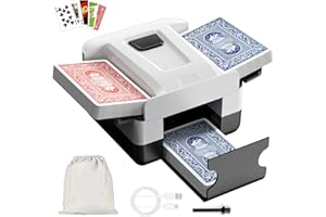 KEDIFOAI Mélangeur de Cartes Automatique, Électronique Mélangeur de Carte pour 1-2 Ponts Rechargeable 2000 mAh Faible Bruit pour Poker, UNO, Blackjack, Skip-Bo, Phase 10, Texas Hold'em, Belote (Black)
