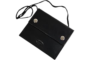 boccx Petit portefeuille en cuir Pochette tour avec pochette transparente pour bus ausweis poche poitrine Security GoBago 10018 Noir
