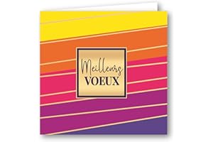 Editions Cely Bonne Année 2025 - Lot de 5 Cartes de voeux professionnelles - Format carnet 15x15cm - avec enveloppes - Qualité Pro (Color 904)