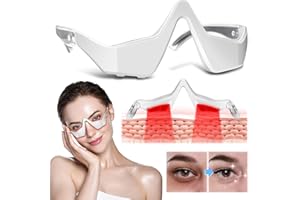 CELPACK Lunettes de massage par lumière sous les yeux, 2 modes de luminothérapie pour les yeux, avec massage des yeux pour soulager la fatigue oculaire, poches pour les yeux, cernes (blanc)