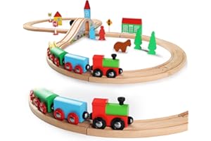 SainSmart Jr. Paquete de 41 trenes y trenes de madera