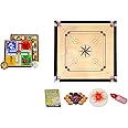 WRF Superior Matte Finish Practice Carrom Board For Serious Professional Practice With Coins Striker And Powder Black New (26 Inch Carrom With Ludo Wr-02), For Kid