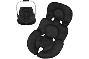 FSWWSF Riduttore per ovetto, inserto per ovetto, morbido cuscino per ovetto, comodo e traspirante, per passeggino, seggiolino auto (nero)