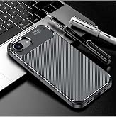 CONSTRAIN - iPhone 16e / 17E ile uyumlu Kamera Korumalı (Karbon Tasarım) Koruyucu L&uuml;x Silikon Kılıf - Siyah