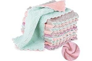 dancepandas Ręczniki do naczyń z mikrofibry 20 szt. ręcznik do mycia naczyń bardzo chłonne ściereczki z mikrofibry ręczniki do herbaty magiczny odkurzacz do mycia naczyń szybkoschnący ściereczka do czyszczenia 16 cm x 27 cm